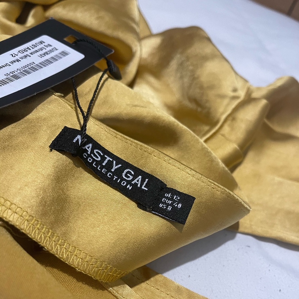 Big Entrance Satin Maxi Dress Mustard - Picture 4 of 9
